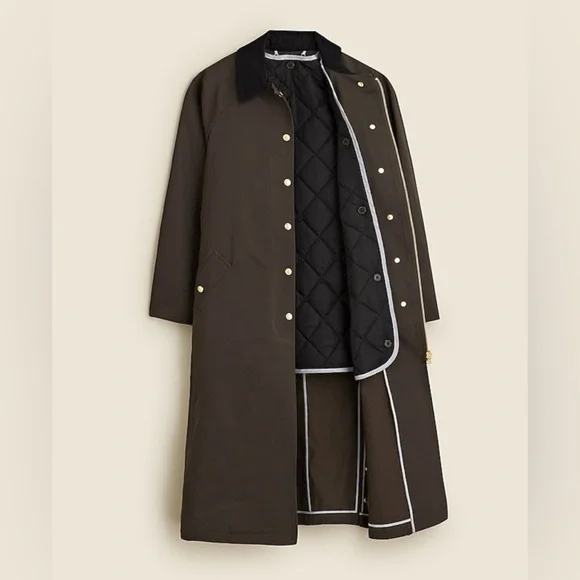 J.Crew Long Trench Coat Barn Jacket - Picture 2 of 7
